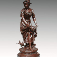 Coleção feminina Bronze Escultura Mulher Agrícola Decoração Estátua de Bronze TPE-929